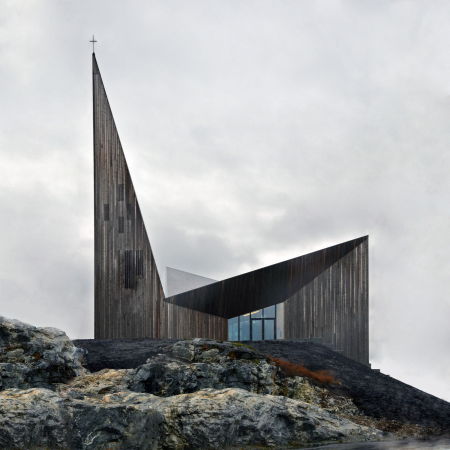 Kirche, church, Knarvik, Norwegen, Community Church Knarvik, Reiulf Ramstad Arkitekter, Kulturort, culture, Kapelle, chapel, Glas, glass, Holz, wood, Kiefer, pine
