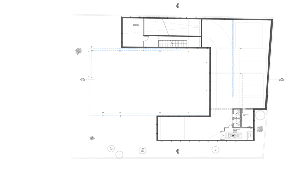 Triptyque, Groenlndia, commercial space, Laden, Geschft, Marmor, marble, Garten, concrete, Beton, glass, Glas, Transparenz, transparency, Licht, Sule, pillar, Fenster, Terrasse, terrace