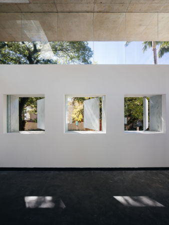 Triptyque, Groenl�ndia, commercial space, Laden, Gesch�ft, Marmor, marble, Garten, concrete, Beton, glass, Glas, Transparenz, transparency, Licht, S�ule, pillar, Fenster, Terrasse, terrace