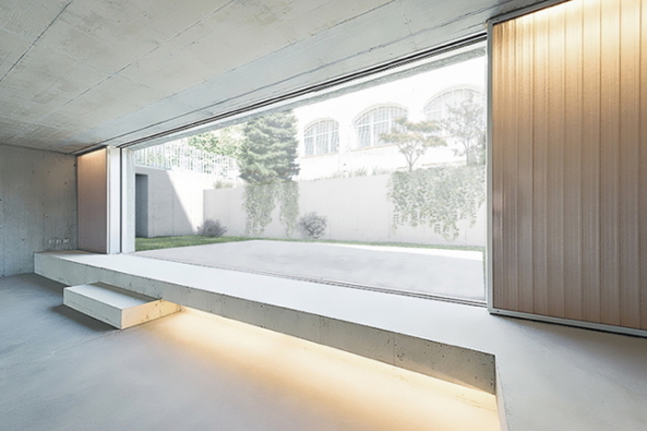 Gus Wstemann, Wohnhaus, Zrich, Neubau, Stone H, Topographie, Garten, Hang, Ausblick, Beton, OSB-Platten, Ausblick, reduziert, Loft, Neubauloft, Prefab,