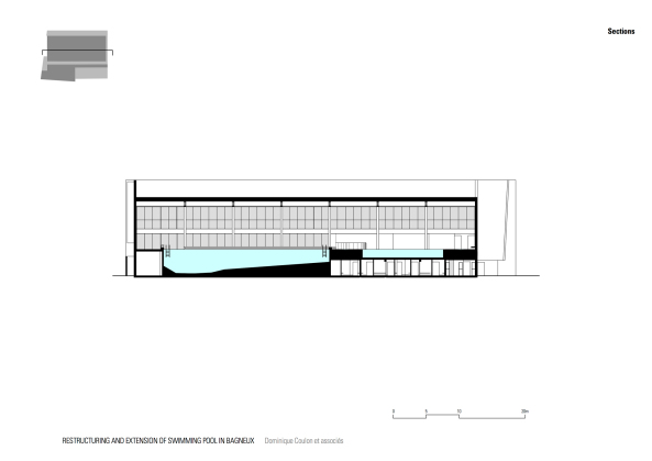 Schwimmbad, Fensterfront, Anbau, Sanierung, Erweiterung, Beton, Paris, Glas, Licht, concrete, glass, window, extension, restruction, swimming pool, Bagneux, Pool, Hallenbad, Frankreich, France
