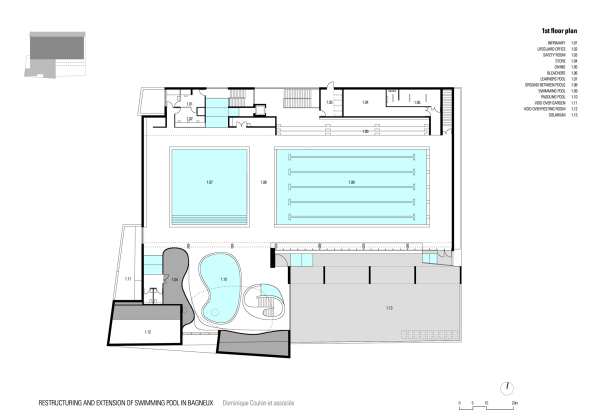 Schwimmbad, Fensterfront, Anbau, Sanierung, Erweiterung, Beton, Paris, Glas, Licht, concrete, glass, window, extension, restruction, swimming pool, Bagneux, Pool, Hallenbad, Frankreich, France