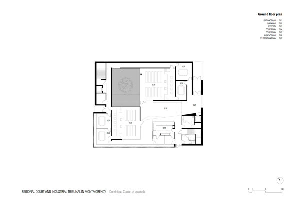 Frankreich, France, Montmorency, Paris, Justizgeb�ude, Gerichtsgeb�ude, Ziegel, brick, Beton, concrete, Holz, wood, court building, judicial centre