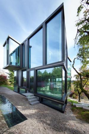 Wohnhaus, Schweiz, Swiss, Stahlbeton, reinforced concrete, Sichtbeton, exposed concrete, Glas, glass, Dielsdorf