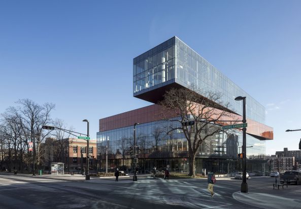 New Halifax Central Library, Schmidt Hammer Lassen, Halifax, Bibliothek, library, Fassade, Glas, glass, Kanada, Canada, Halifax Citadel, Harbour, Box, Treppen, Atrium, Buch, book, Farbe, Brcke, bridge, colour