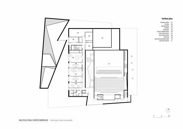 Frankreich, France, Fassade, facade, Beton, concrete, Stahl, steel, Theater, theatre, Kuturzentrum, multicultural centre, Isbergues