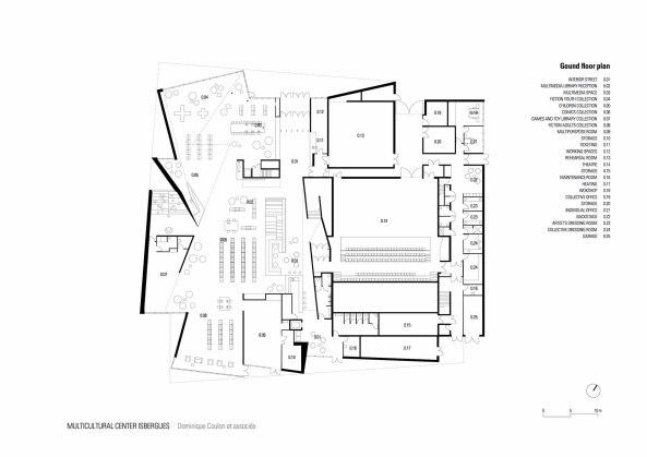 Frankreich, France, Fassade, facade, Beton, concrete, Stahl, steel, Theater, theatre, Kuturzentrum, multicultural centre, Isbergues