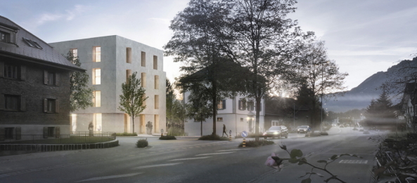 Nachhaltigkeit, Neubau, Wettbewerb, Ruggell, Liechtenstein, Kbi Gantenbein, Bernardo Bader, Annette Spiro, Ivan Cavegn, Baumschlager Eberle, Atelier Werner Schmidt, Lehm, Stampflehm, AMUNT Architekten Martenson und Nagel Theissen, Gion A. Caminada, Klimaaktivierung, Kern, Klimakern, Holzbau, Holzbauweise, Holzfassade, Holzverkleidung