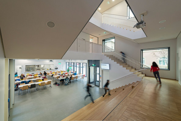 Schule, Gymnasium, school, Karlsruhe, Erweiterung, Glas, glass, Fenster, window