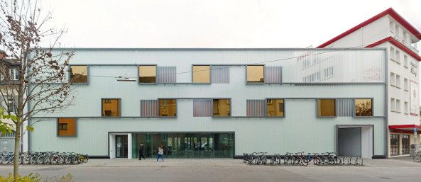 Schule, Gymnasium, school, Karlsruhe, Erweiterung, Glas, glass, Fenster, window