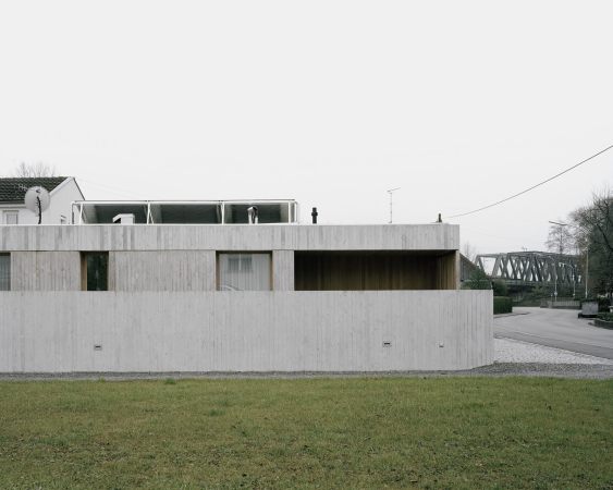 Villa, Dachterrasse, Beton, Rheintal, Vorarlberg, Bechter Zaffignani Architekten, Wohnhaus, House, Concrete, Atrium