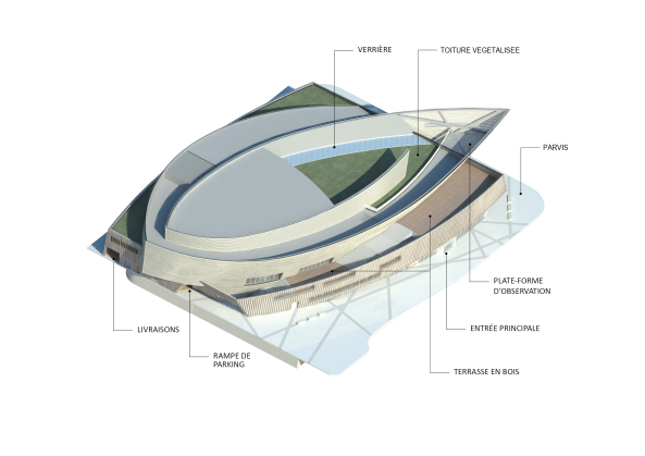 Libeskind, Daniel Libeskind, Landmark, Ikone, Kongresszentrum, Belgien, Mons, Kulturhauptstadt, Flandern, flmisch, Stararchitekt, Dekonstruktivismus, belgischer Blaustein, Holz, Aluminium, Beton, Neubau, Georges De Kinder, Hufton + Crow