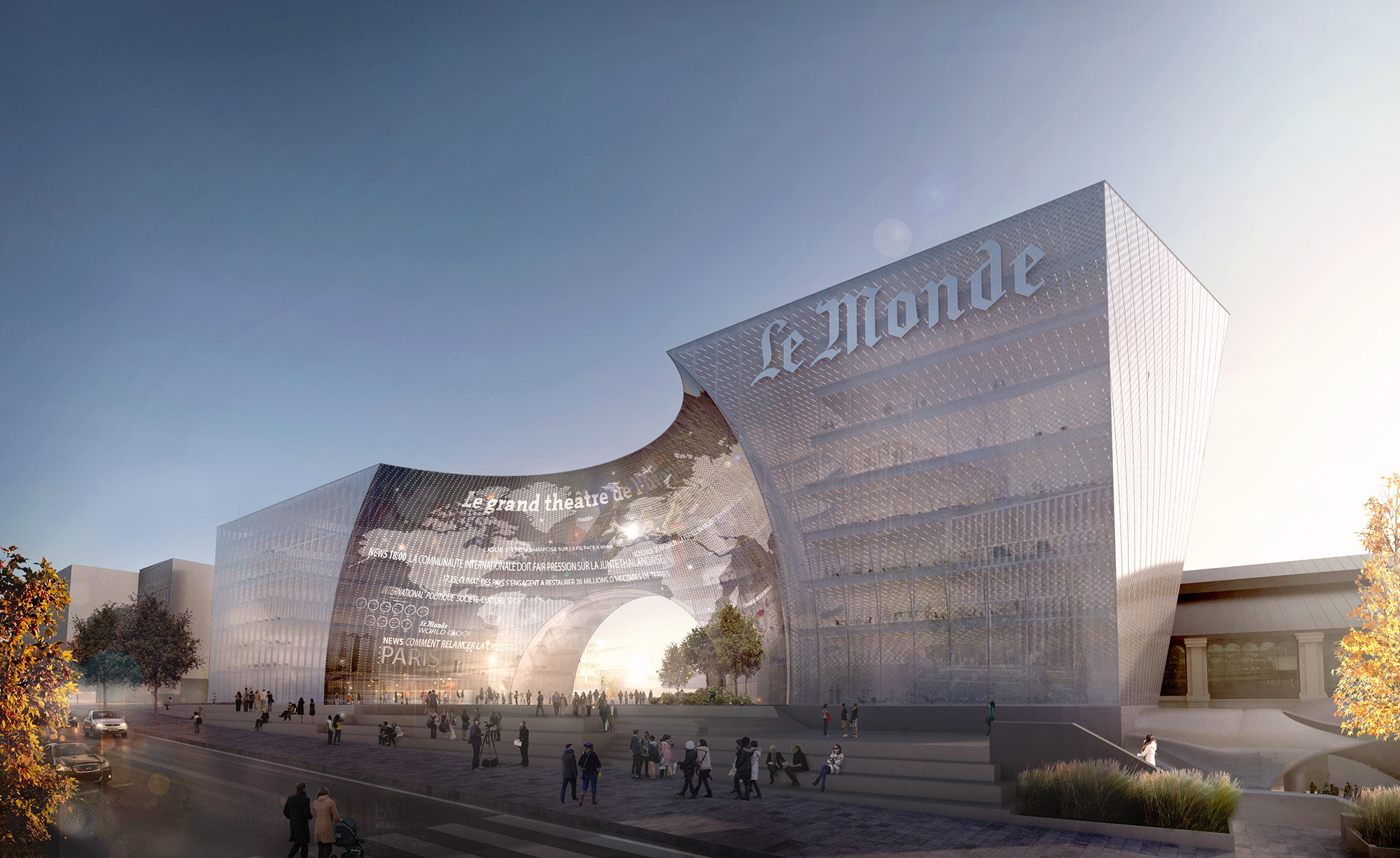 Snohetta Baut Verlagshaus In Paris Le Monde In Pixeln Architektur Und Architekten News Meldungen Nachrichten Baunetz De