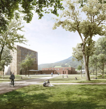 Brixen, Bressanone, Musikschule, Neubau, Carlana Mezzalira Pentimalli, Padova/Treviso, Caramel Architekten, Hinrichs Wilkening Architekten, EM2 Architekten, Vierzueins, CeZ Calderan Zanovelli, Tomas Ghisellini, Aires Mateus, Naturstein, Platzgestaltung, kubisch, cubic, stone fassade, Blserkapelle, brass band, Brgerkapelle,