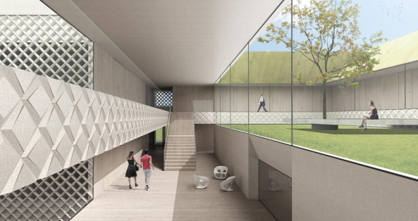 Brixen, Bressanone, Musikschule, Neubau, Carlana Mezzalira Pentimalli, Padova/Treviso, Caramel Architekten, Hinrichs Wilkening Architekten, EM2 Architekten, Vierzueins, CeZ Calderan Zanovelli, Tomas Ghisellini, Aires Mateus, Naturstein, Platzgestaltung, kubisch, cubic, stone fassade, Bl�serkapelle, brass band, B�rgerkapelle,