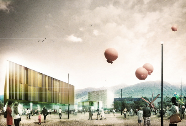 Brixen, Bressanone, Musikschule, Neubau, Carlana Mezzalira Pentimalli, Padova/Treviso, Caramel Architekten, Hinrichs Wilkening Architekten, EM2 Architekten, Vierzueins, CeZ Calderan Zanovelli, Tomas Ghisellini, Aires Mateus, Naturstein, Platzgestaltung, kubisch, cubic, stone fassade, Blserkapelle, brass band, Brgerkapelle,