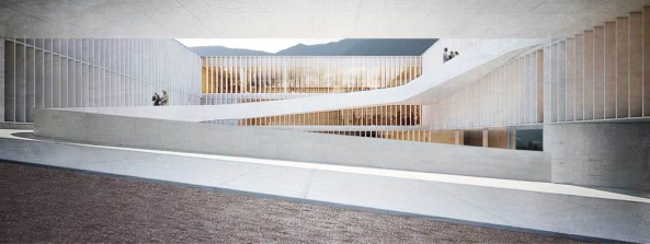 Brixen, Bressanone, Musikschule, Neubau, Carlana Mezzalira Pentimalli, Padova/Treviso, Caramel Architekten, Hinrichs Wilkening Architekten, EM2 Architekten, Vierzueins, CeZ Calderan Zanovelli, Tomas Ghisellini, Aires Mateus, Naturstein, Platzgestaltung, kubisch, cubic, stone fassade, Bl�serkapelle, brass band, B�rgerkapelle,