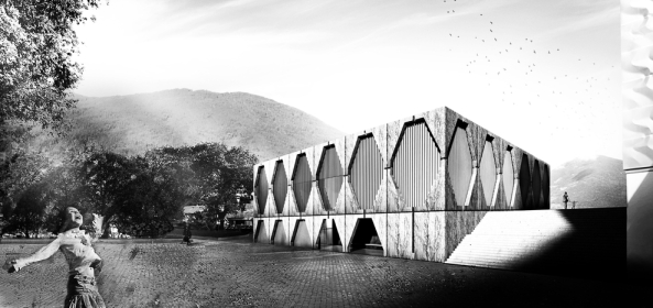 Brixen, Bressanone, Musikschule, Neubau, Carlana Mezzalira Pentimalli, Padova/Treviso, Caramel Architekten, Hinrichs Wilkening Architekten, EM2 Architekten, Vierzueins, CeZ Calderan Zanovelli, Tomas Ghisellini, Aires Mateus, Naturstein, Platzgestaltung, kubisch, cubic, stone fassade, Blserkapelle, brass band, Brgerkapelle,