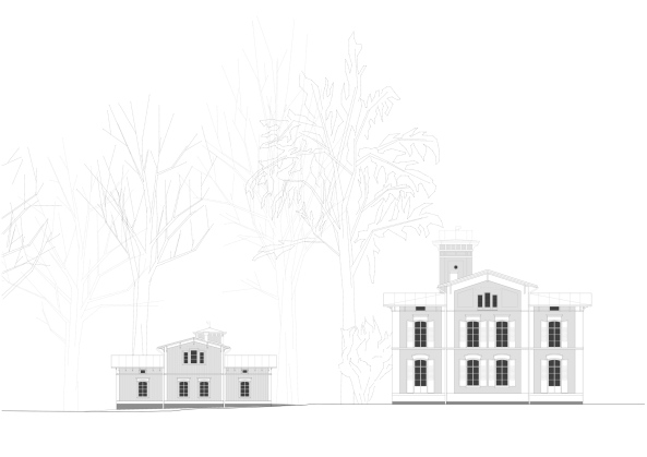 Garage, Park, Bodensee, Seeufer, Bestand, Villa, 19. Jahrhundert, Landschaftsschutz, Bgl Gier Architekten, Michael Heinrich, Arcy Thompson, Folies, Htte, Holz, Wood wooden hat, parking, garage, empire style, lake constance, 19th century