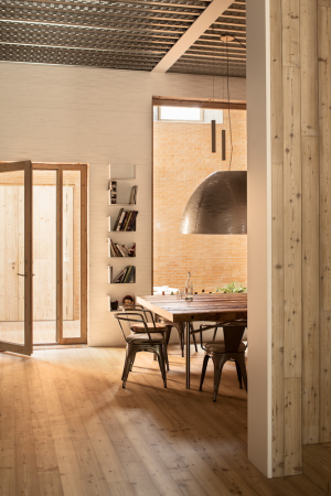 Spanien, Katalonien, Mauerwerk, Backstein, nachhaltig, geothermie, innenhof, wohnhaus, harquitects, barcelona, schmal, grn, energiekonzept, mikroklima, historisch, fassade, holzwolle, bestand