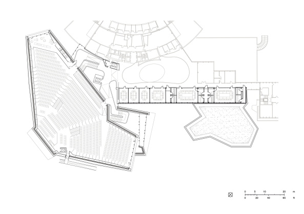 Architektur, Behnisch Architekten, Konferenzsaal, Schindeln, Holzschindeln, Neubau, Wood, WIPO, conference room, Anbei, extension, new building, Genf, Geneve, Siwtzerland, Swiss, Schweiz, geschwungen, Place des Nations, World Intellectual Property Organization, Stuttgart