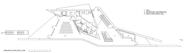 Polen, Museum, poland, museum, Feuer, fire, Fassade, facade, Beton, concrete, Kupfer, copper, Pflastersteine, flagging
