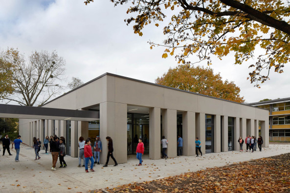 Mensa, Beton, Damrau Kusserow, Schule, Katharina-Henoth-Gesamtschule, Kln, school, cafeteria, concrete