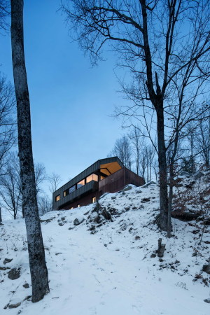 Kanada, quebec, montreal, naturehumaine, iknoe, archetyp, wald, berg, hang, wohnhaus, einfamilienhaus, Bolton Residence, Adrien Williams, David Dworkind, holz, beton, giebel