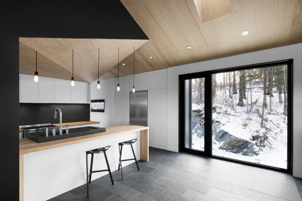 Kanada, quebec, montreal, naturehumaine, iknoe, archetyp, wald, berg, hang, wohnhaus, einfamilienhaus, Bolton Residence, Adrien Williams, David Dworkind, holz, beton, giebel