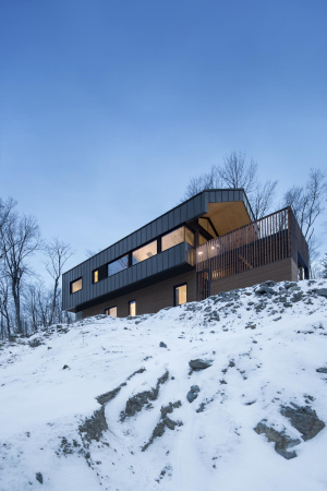 Kanada, quebec, montreal, naturehumaine, iknoe, archetyp, wald, berg, hang, wohnhaus, einfamilienhaus, Bolton Residence, Adrien Williams, David Dworkind, holz, beton, giebel