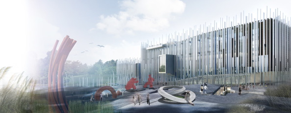 Museum, Taipeh, Schilf, Kunst, Kunstmuseum, New Taipei City Museum, Ricky Liu, Jean-loup Baldacci, Kris Yao, Taiwan, reed, Neubau, Wettbewerb, Ebenen, Beton, Landschaft, Integration, Asien, China,