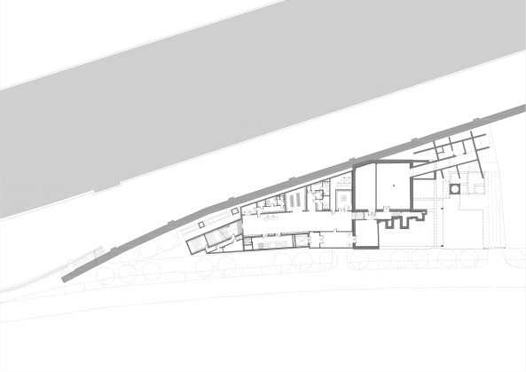 Cricoteka, Krakau, Krakw, nsMoonStudio, Center of Documentation of the Art of Tadeusz Kantor, Tadeusz Kantor, Knstler, artist, Kunst, art, Vistula river, Weichsel, Spiegel, mirror, Fassade, facade, Symbol, steel, Stahl, reinforced concrete, Beton, Glas, glass, Theater, theatre, Geometrie