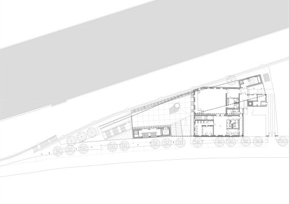 Cricoteka, Krakau, Krakw, nsMoonStudio, Center of Documentation of the Art of Tadeusz Kantor, Tadeusz Kantor, Knstler, artist, Kunst, art, Vistula river, Weichsel, Spiegel, mirror, Fassade, facade, Symbol, steel, Stahl, reinforced concrete, Beton, Glas, glass, Theater, theatre, Geometrie