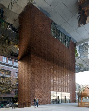 Cricoteka, Krakau, Krakw, nsMoonStudio, Center of Documentation of the Art of Tadeusz Kantor, Tadeusz Kantor, Knstler, artist, Kunst, art, Vistula river, Weichsel, Spiegel, mirror, Fassade, facade, Symbol, steel, Stahl, reinforced concrete, Beton, Glas, glass, Theater, theatre, Geometrie