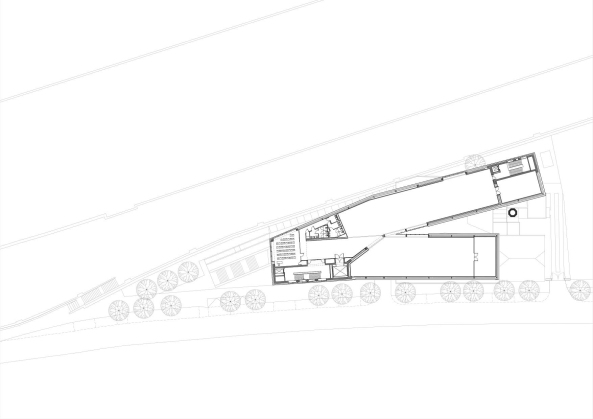 Cricoteka, Krakau, Krakw, nsMoonStudio, Center of Documentation of the Art of Tadeusz Kantor, Tadeusz Kantor, Knstler, artist, Kunst, art, Vistula river, Weichsel, Spiegel, mirror, Fassade, facade, Symbol, steel, Stahl, reinforced concrete, Beton, Glas, glass, Theater, theatre, Geometrie