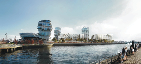 Hafencity; Hamburg; Stdtebau; Ensemble; Strandkai; Baumschlager Eberle; leonwohlhage; Ingenhoven architects; Hadi Teherani; be Hamburg; Wohnungsbau;