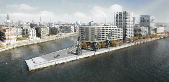 Hafencity; Hamburg; Stdtebau; Ensemble; Strandkai; Baumschlager Eberle; leonwohlhage; Ingenhoven architects; Hadi Teherani; be Hamburg; Wohnungsbau;