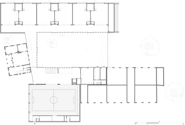 Bauen im Bestand, Belgien, Mokke Architecten, Backstein, Gianni Cito, Neubau, Altbau, Rathaus, city hall, brick building, Bonheiden, school, Schule, Grundschule, Kindergarten, Sporthalle, Erweiterung, Denkmal, Denkmalschutz, Belgium