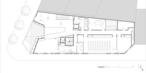 Paris, LAPS Architecture, MAB Arquitectura, Ville de Paris, 2014, 72 avenue Felix Faure, Patronage Laque, Neubau, PVC Stegplatten, Beton, concrete, Fertigstellung, Demokratie, Meinungsfreiheit, 15me arrondissement, Wohnhaus, Wohnungen, Apartments, Glass, Glas, Licht, Kinderheim, Hrsaal, Seminarrume, rue Tisserand, Moderne, Milchglas, Laterna Magica, Aufklrung, Laizismus, 15. arrondissement