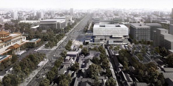 Yinzha Hutong Dongcheng, Ole Scheeren, Museum, Kulturzentrum, Beijing, Peking, Neubau, China, Hotel, Auctions, Auktionshaus, Restaurant, Forbidden City, wangfujing street, Guardian Art Centre, Hybrid, Kunst, Malerei, Skulptur