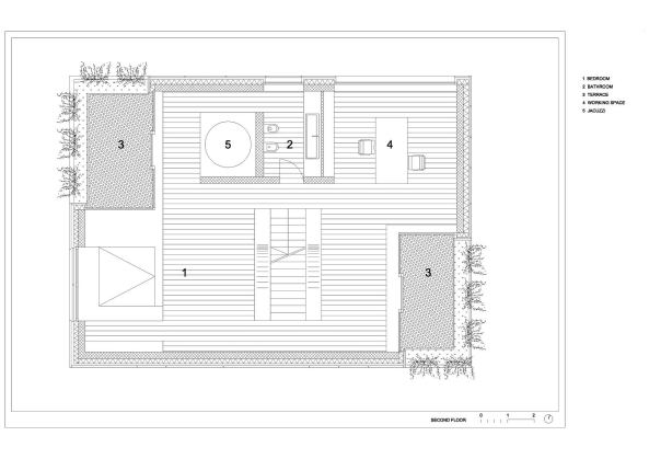 Villa Criss-Cross Envelope, Villa, Haus, Wohnhaus, Ljubljana, Slowenien, Slovenia, housing, residential, Einfamilienhaus, single family house, Mirje, Suburb, wall, Wand, Kubus, Metall, metal, Hlle, envelope, Pyramide, Glas, glass, Hof, patio, Fassade, facade, Licht, light, Kreuz, cross, Ornament, Beton, concrete, Holz, wood