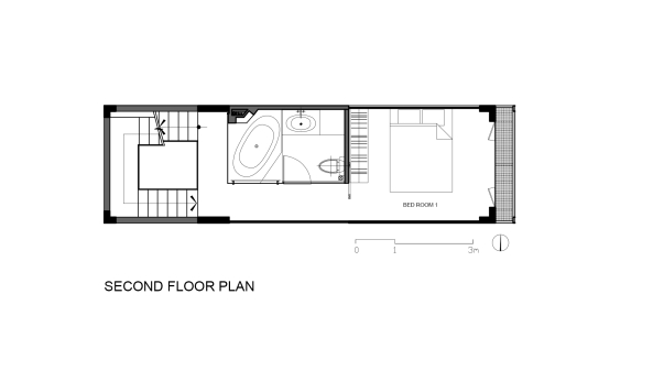 Ho-Chi-Minh-Stadt, Vietnam, DD concept, 3x10 house, Haus, Wohnen, Wohnhaus, Beton, Fassade, Gitter, Perforation, facade, concrete, gutter, grid, residential, Ho Chi Minh City, layer, Schicht, kleines Grundstck, small plot, Licht, light, natrliches Licht, Stahl, steel