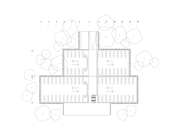 Slowenien, offener Wettbewerb, open competition, ENOTA, Enota, Car Park, Parkgarage, Autogarage, Slovenia, Velenje, Metallfassade, metal facade, Parkhaus, Auto in der Stadt, facade, Fassade, Wettbewerb, 2014, Baunetz, Baunetz-Meldungen, parking, Kubus, Nutzbau, Garage, Rampen, Steigung, Parkpltze