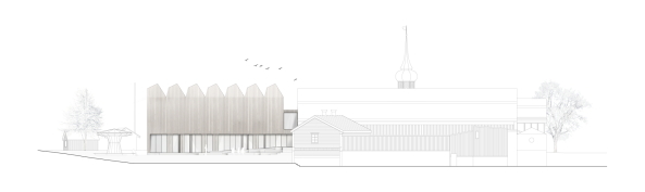 Henning Larsen; Architects; stersund; Schweden; The new NORR; Schwedisches Nationalmuseum; Holzskulptur; Oberlichter; skylight; Bauen im Bestand; Jmtland; Jamtli; Holzfassade; Neubau; Ausstellungshalle; Architektur; Wettbewerb