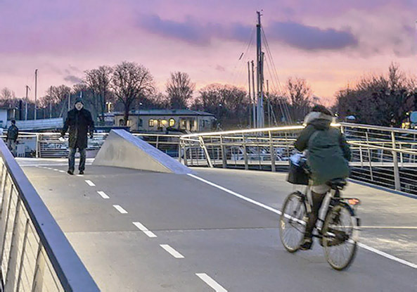 Butterfly Bridge; Kopenhagen; Dnemark; Brcke; Brckenflgel; Dietmar Feichtinger Architects; Brckenarchitektur; ffnungsflgel; Steuerhaus;
