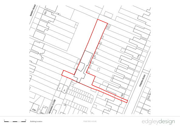 London, Edgley Design Architects, Jake Edgley, Denys Lasdun, Nroman Foster, Beton, Concrete, Architekten Haus, RIBA; RIBA Award, Fassade, Holz, Royal National Theatre, Dulwich, Experiment aus Beton, Pear Tree House, Birnenbaum, Wohnexperiment, Nachhaltigkeit, backyard, Jake Edgley, Bauherr, Sch�ner Wohnen, best architects,
