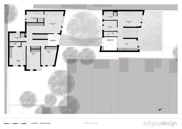 London, Edgley Design Architects, Jake Edgley, Denys Lasdun, Nroman Foster, Beton, Concrete, Architekten Haus, RIBA; RIBA Award, Fassade, Holz, Royal National Theatre, Dulwich, Experiment aus Beton, Pear Tree House, Birnenbaum, Wohnexperiment, Nachhaltigkeit, backyard, Jake Edgley, Bauherr, Schner Wohnen, best architects,