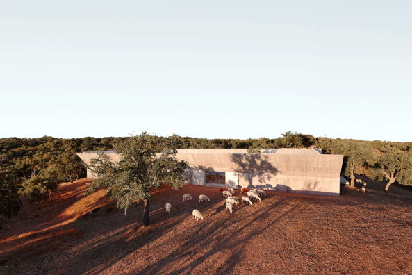 2015, Villa, Architektur, Beton, concrete, housing, living, Valerio Olgiati, Portugal, countryside, Landschaft, Wochenendhaus, weekend house, holiday, Ocean, water, garden, garten, Steingarten, courtyard, schn, trocken, pool, Schwimmbad, Hof, Innenhof