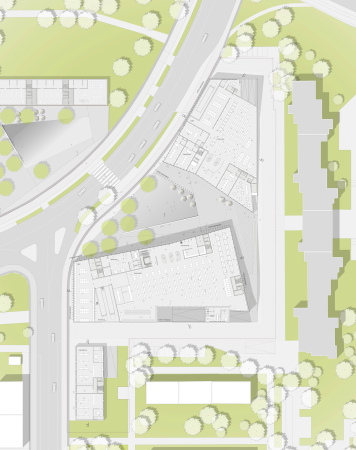 Dachspaziergang, Stadtteilzentrum, Allmann Sattler Wappner Architekten, Wettbewerb, Neubau, Aubing, Mnchen, 2015, competition, result, project, building, new building, community centre, shopping, shops, einkaufen, Zentrum, Paul-Ottman-Zentrum, bogevischs buero, AllesWirdGut Architektur, pmp Architekten, Ott Architekten Partnerschaft, Auer Weber, Maier Neuberger, Frbinger Rossmy, Maisch Wolff Architekten, Dachlandschaft, roof scape, landscape,