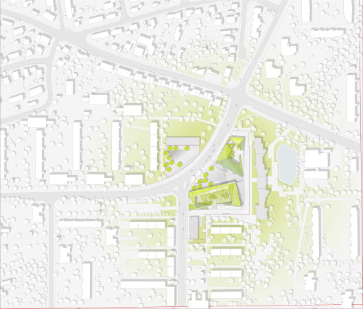 Dachspaziergang, Stadtteilzentrum, Allmann Sattler Wappner Architekten, Wettbewerb, Neubau, Aubing, Mnchen, 2015, competition, result, project, building, new building, community centre, shopping, shops, einkaufen, Zentrum, Paul-Ottman-Zentrum, bogevischs buero, AllesWirdGut Architektur, pmp Architekten, Ott Architekten Partnerschaft, Auer Weber, Maier Neuberger, Frbinger Rossmy, Maisch Wolff Architekten, Dachlandschaft, roof scape, landscape,